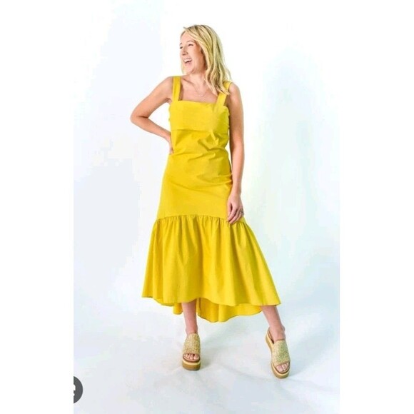 Pinch Dresses & Skirts - Pinch Golden Yellow Midi Dress Tie Back NWT Large